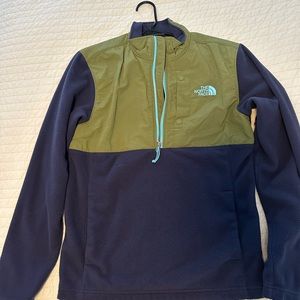 North face green/blue sweater small